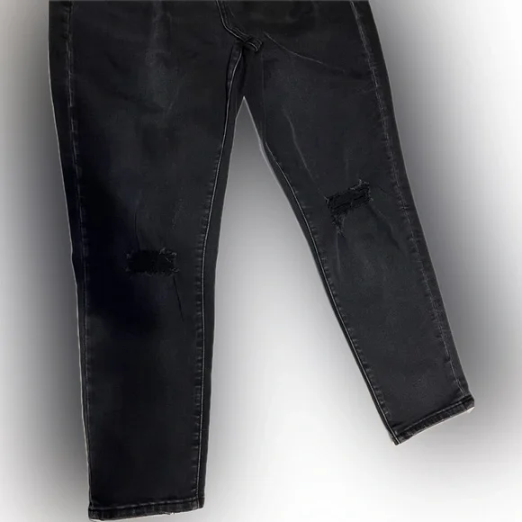 Vervet 29 Black Erika Stretch Mom Jeans | High Waist | Distressed | Tie Waist - Picture 6 of 16